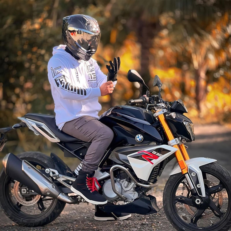 BORLENI أحذية ركوب الدراجات النارية BORLENI للرجال، أحذية رياضية واقية للدراجات على الطرق والشوارع، أحذية سوداء قابلة للتنفس - Image 2